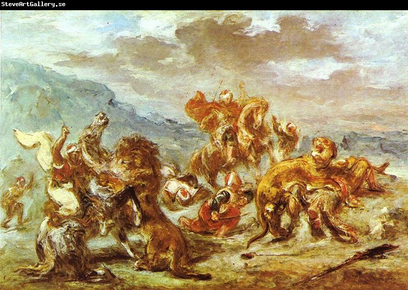 Eugene Delacroix Lowenjagd